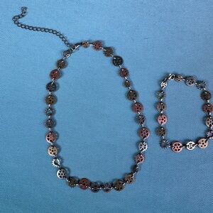 Steampunk gear choker and bracelet set by Accessory Alchemy NWOT